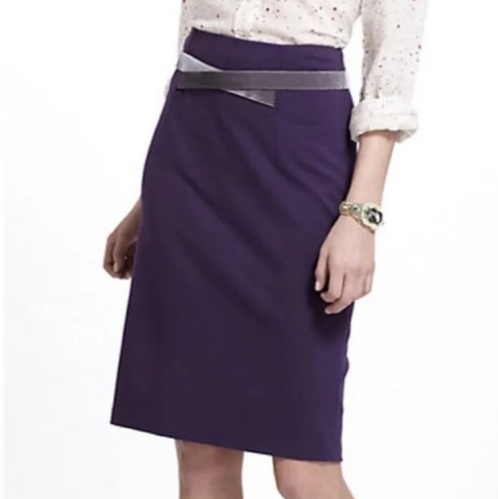 Anthropologie Girls from Savoy Purple Pencil Skirt 0